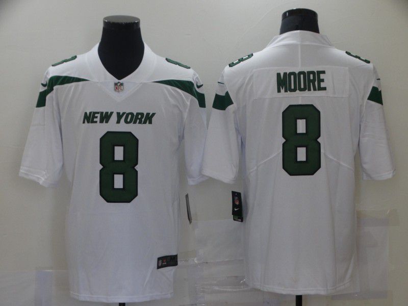 Men New York Jets #8 Moore White Nike Vapor Untouchable Limited 2021 NFL Jersey->customized nfl jersey->Custom Jersey